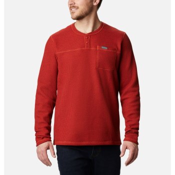 Columbia Flare Gun Waffle Henley, Sudaderas Rojos Para Hombre | 908671-RON